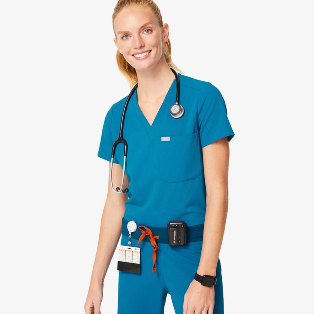 NWT Figs Catarina Alps blue scrub top